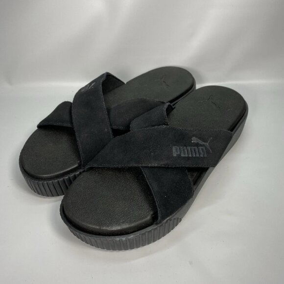 PUMA Women's Platform Slide Sandals - Black - US Size 10.5 - Comfort - Picture 1 of 16